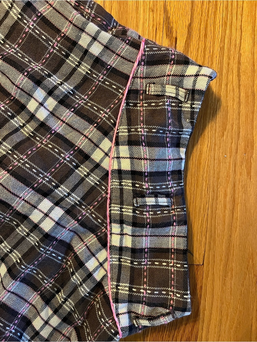 Limited Too Brown Plaid Flared Skort with Pink Trim Girls Size 14R - Picture 6 of 6